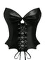 Corsetto gotico in pelle con ali di pipistrello nero anni '70