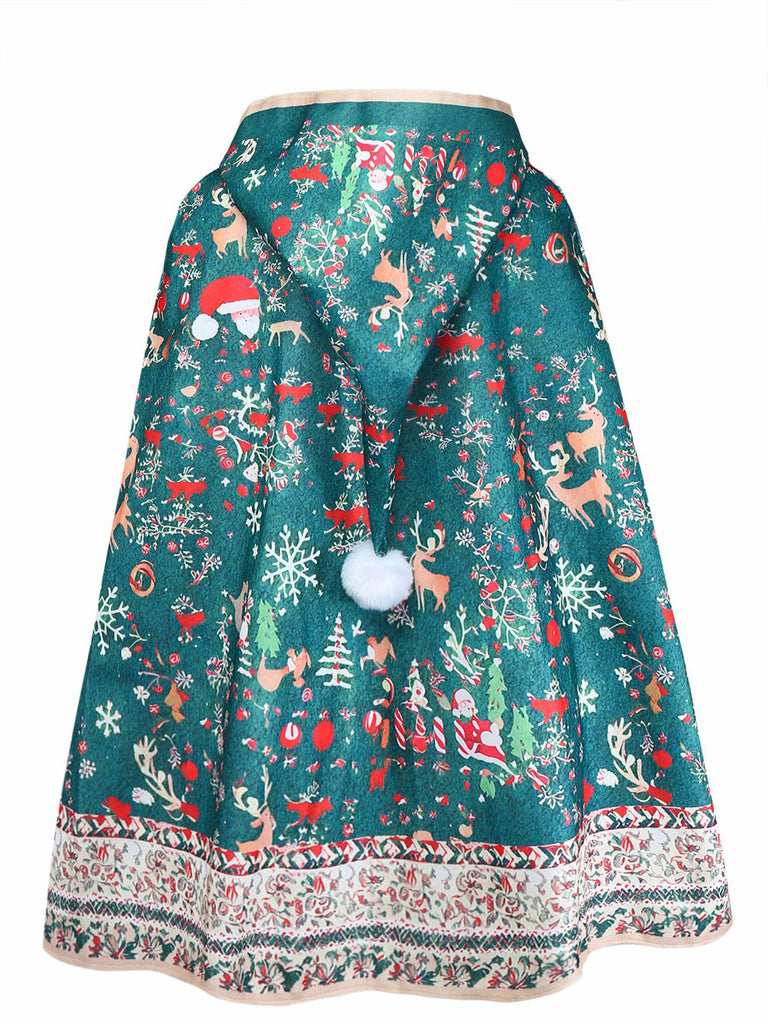 Cappotto con cappuccio e stampa natalizia anni '50