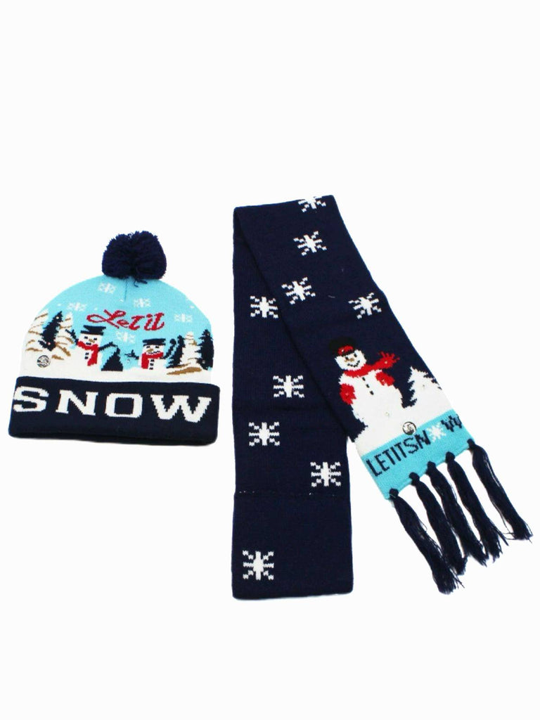 Set di cappello e sciarpa lavorati a maglia per Natale