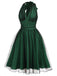 Abito a rete pois scollo all'americana rosso anni '50