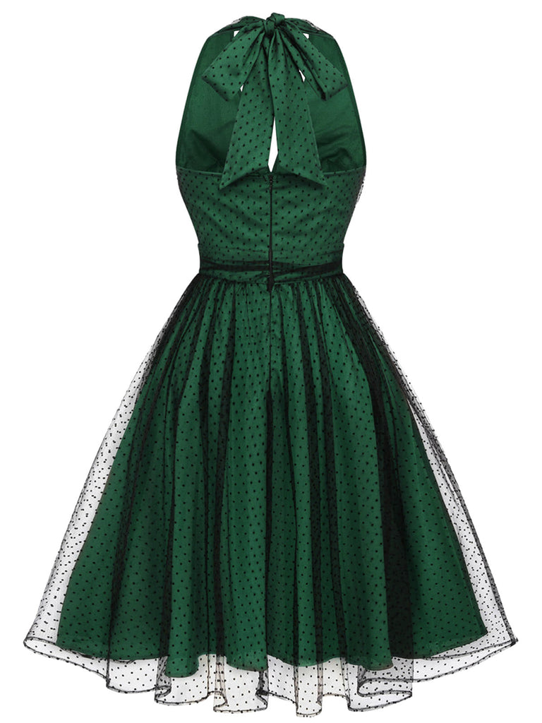 Abito a rete pois scollo all'americana rosso anni '50