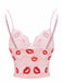 Corsetto in pizzo con stampa di baci San Valentino rosa anni '50