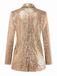 Giacca in paillettes a maniche lunghe con revers champagne anni '70