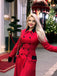 Cappotto doppiopetto con revers rosso anni '50