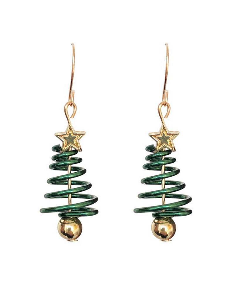 Orecchini a forma di stella con albero di Natale intrecciato