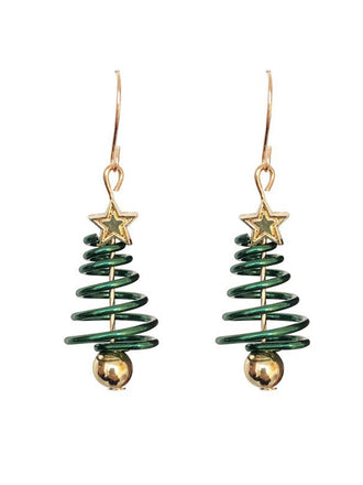 Orecchini a forma di stella con albero di Natale intrecciato