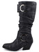 stivali alti cowboy in stile western con fibbia vintage