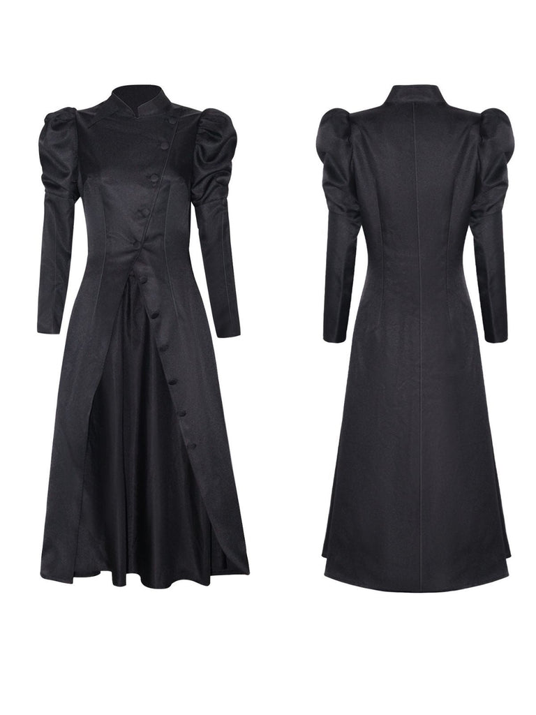 Abito da strega ispirato a wicked e cappello nero anni '40