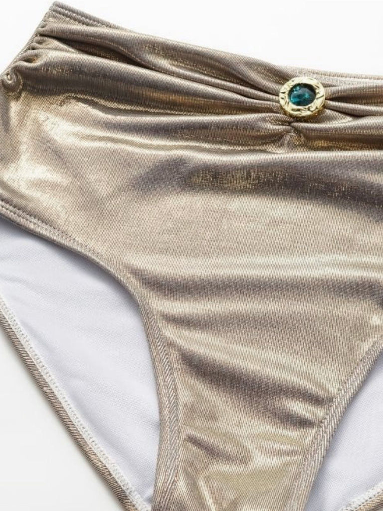[Prevendita] 5PCS Bikini metallizzato dorato con gioielli ispirato all'Egitto anni '80