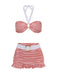 Set Bikini plaid scollo all'americana rosso anni '40