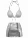 Bikini metallizzato con scollo all'americana anni '70