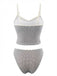 Completo tankini a quadri con pizzo rosso anni '50