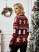 Maglione con albero di Natale e pan di zenzero rosso anni '60