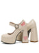 Scarpe Mary Jane con tacco alto fibbia e ritagli a cuore