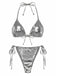 Bikini metallizzato con scollo all'americana anni '70