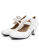 Scarpe con tacco alto in pelle con cinturino a fiocco
