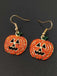 Orecchini a forma di zucca con smorfia e strass Halloween