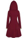 Cappotto con fibbia solida e rifiniture in pelliccia bordeaux anni '50