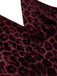 Top anni '80 con scollo all'americana e leopardata