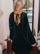 Abito babydoll in velluto con maniche a sbuffo scollo quadrato anni '60