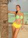 Bikini sirena conchiglia scollo all'americana giallo anni '70