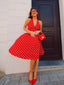 Abito rosso a pois anni '50