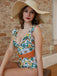 Costumi multicolore cintura anello floreale anni '50