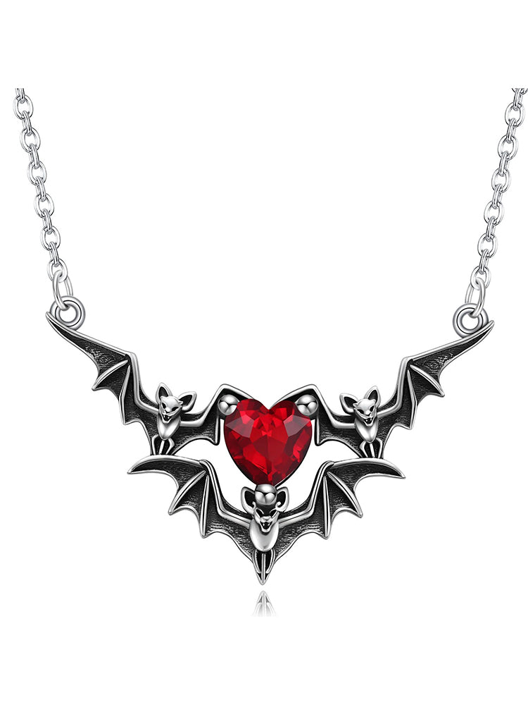 Collana con strass pipistrello nero Halloween