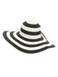 Cappello da sole a tesa larga con strisce a contrasto