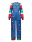 Completo cosplay a righe della bambola Chucky anni '40