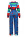Completo cosplay a righe della bambola Chucky anni '40
