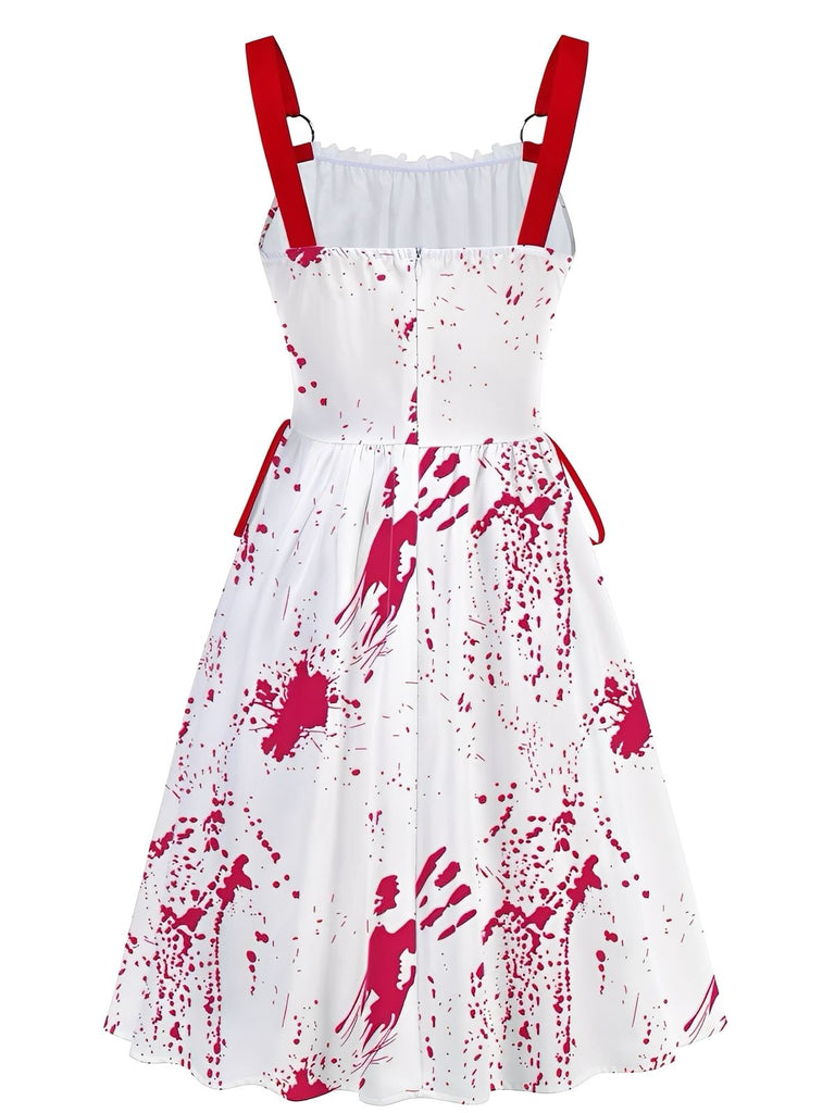 Abito con graffiti e schizzi di sangue Halloween anni '50