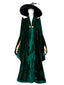 Mantello da strega in velluto Halloween verde anni '70