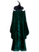 Mantello da strega in velluto Halloween verde anni '70