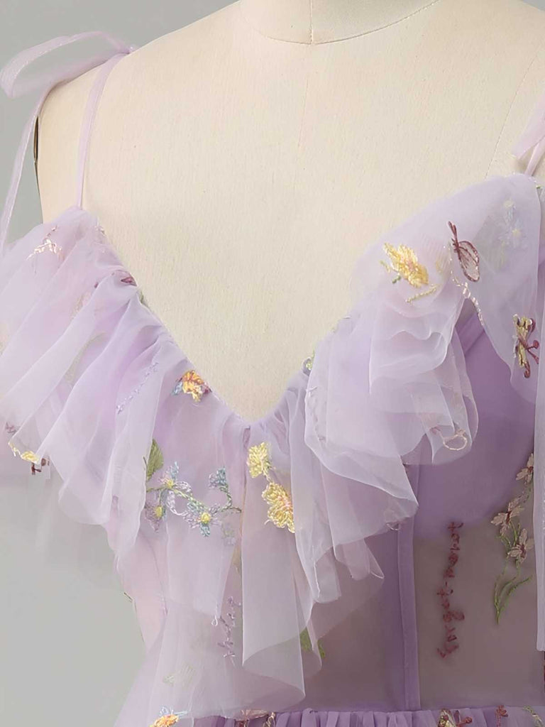 Abito in rete ricamato a fiori a sottoveste con spacco rosa anni '70