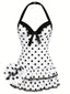 Costumi intero fiocco a pois bianco anni '40
