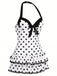 Costumi intero fiocco a pois bianco anni '40