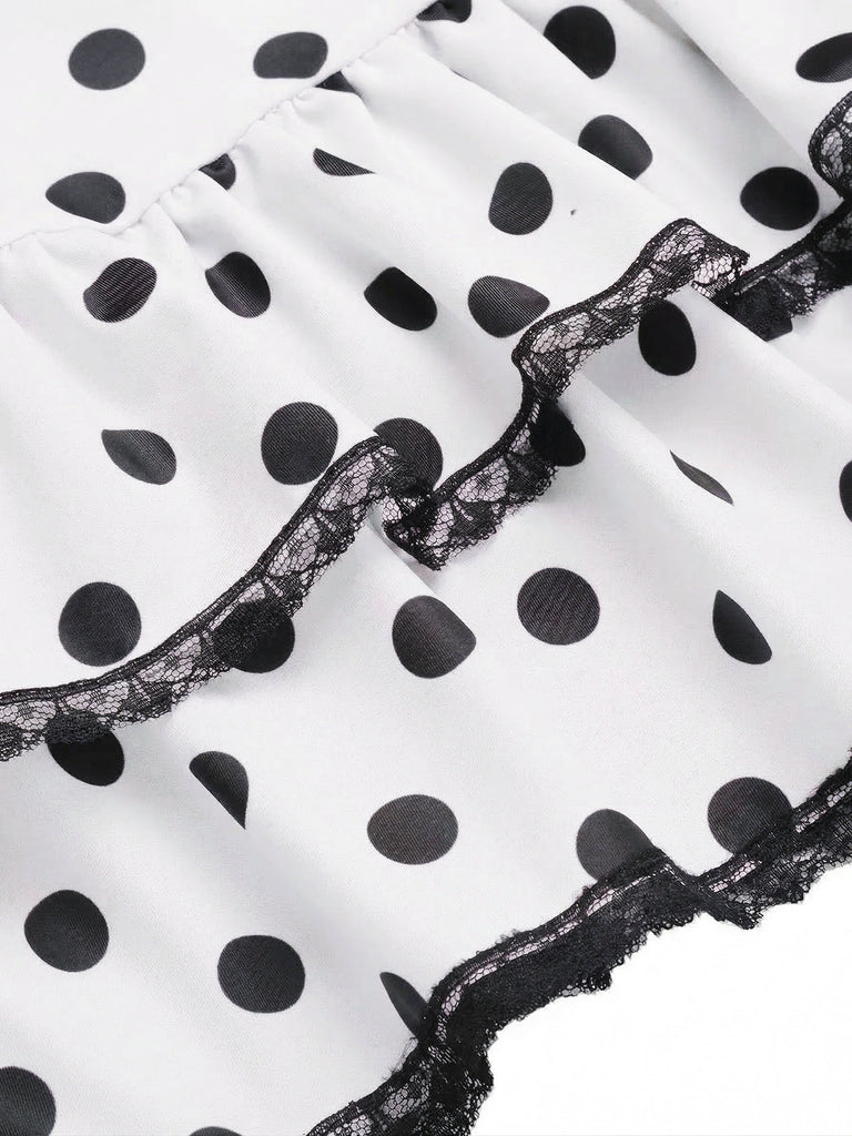 Costumi intero fiocco a pois viola anni '40