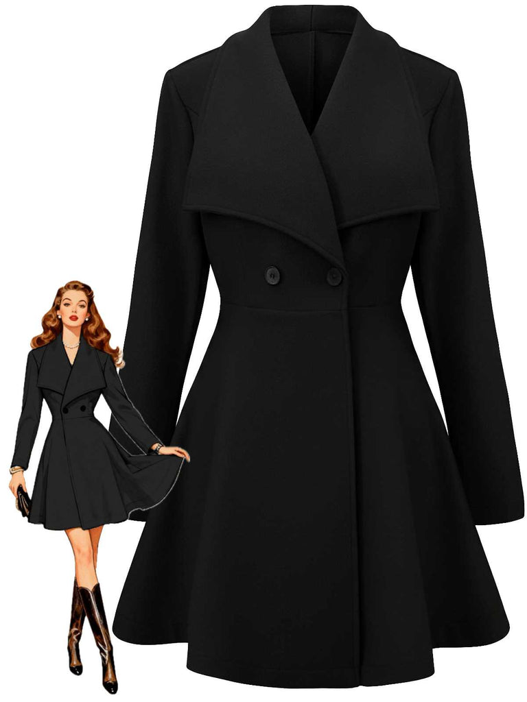 Cappotto sartoriale con risvolto tinta unita anni '40
