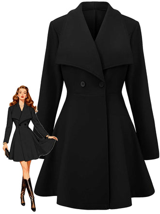 Cappotto sartoriale con risvolto tinta unita anni '40