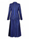Completo uniforme a righe di Mercoledì Addams blu anni '40