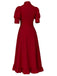 Abito X Prequel Pearl con orlo a balze in pizzo rosso anni '40