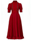 Abito X Prequel Pearl con orlo a balze in pizzo rosso anni '40