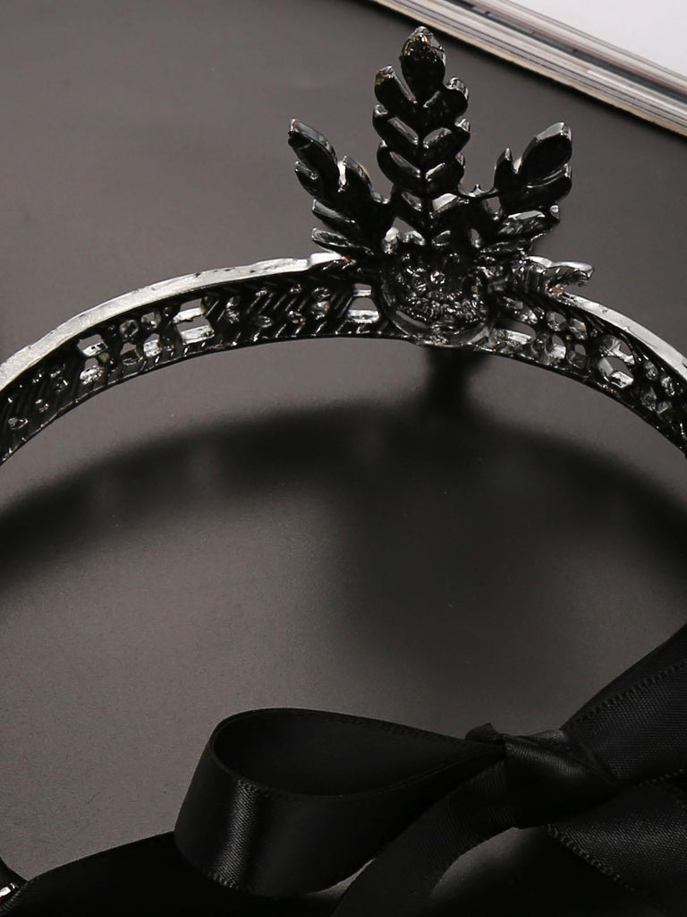 Fascia per capelli flapper nero anni '20