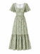 [Prevendita] Abito Verde Salvia Anni '30 in Chiffon con Farfalla e Maniche a Volant