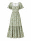 [Prevendita] Abito Verde Salvia Anni '30 in Chiffon con Farfalla e Maniche a Volant