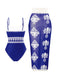 Costume da Bagno Intero Floreale Bohémien con Copricostume Anni '70 2