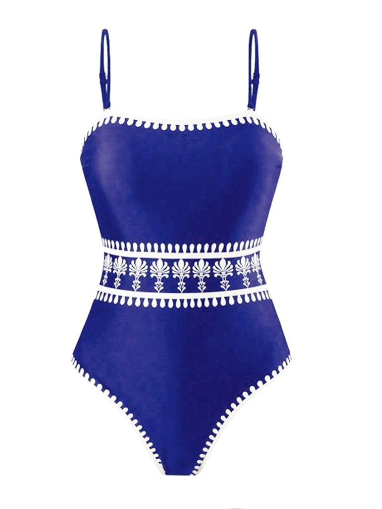 Costume da Bagno Intero Floreale Bohémien con Copricostume Anni '70 3