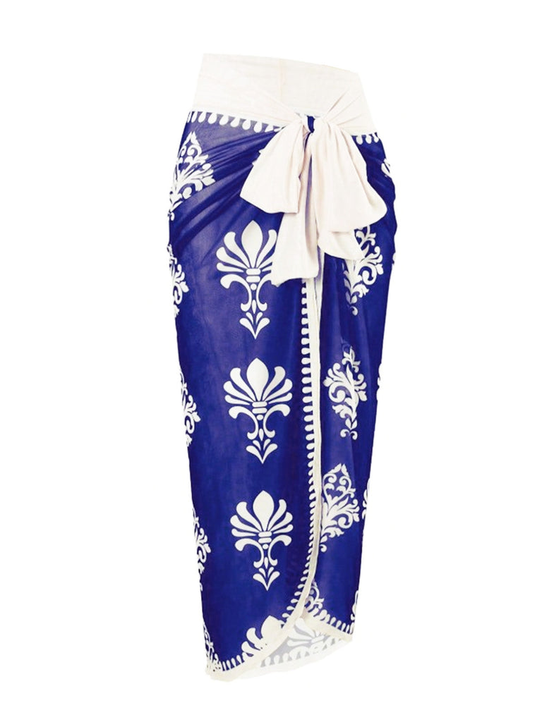 Costume da Bagno Intero Floreale Bohémien con Copricostume Anni '70 4