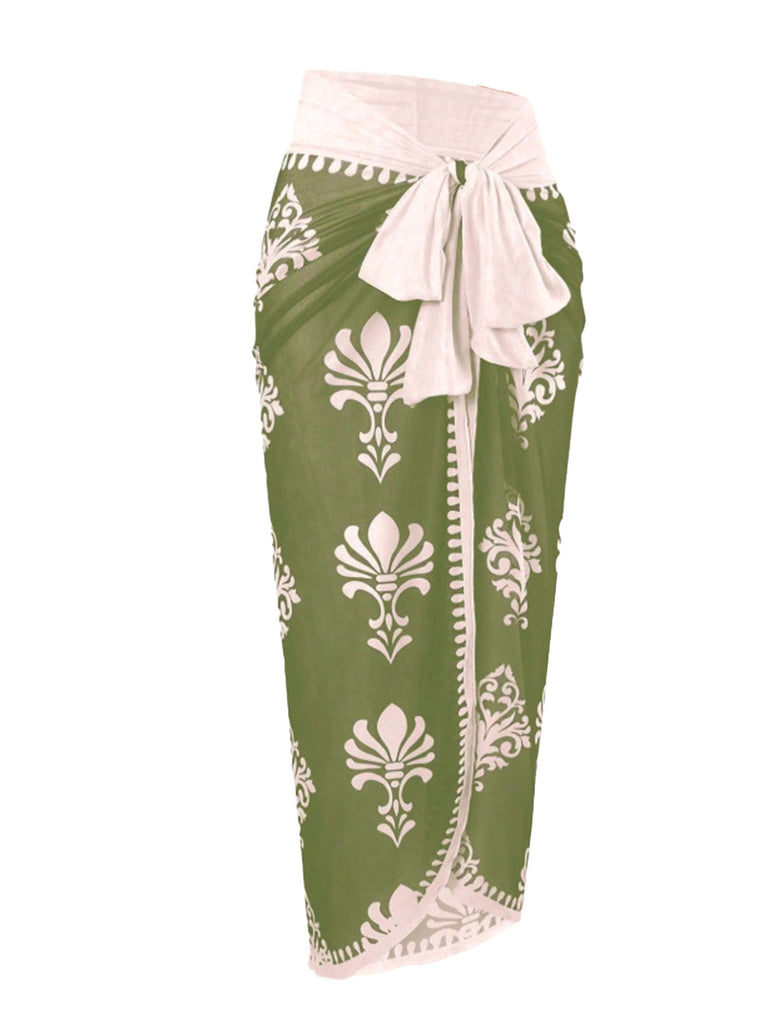 Costume da Bagno Intero Floreale Bohémien con Copricostume Anni '70 10